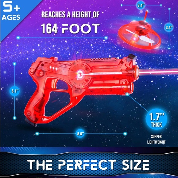 2 Laser Tag Gun Game W/ 2 Flying Toy Drones Target - Picture 2 of 7